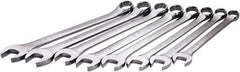 SK - 8 Piece, 1-1/16-1-1/2", 12 Point Combination Wrench Set - Inch Measurement Standard, Chrome Finish, Comes in Rack - Exact Tool & Supply