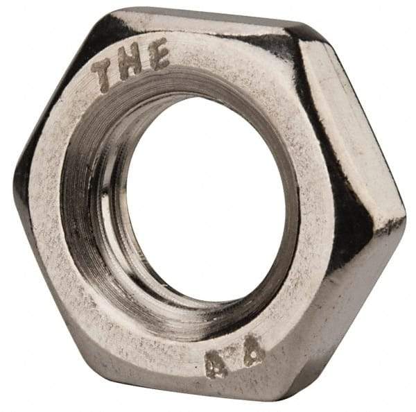 Value Collection - M12x1.75 Metric Coarse Stainless Steel Right Hand Hex Jam Nut - 19mm Across Flats, 6mm High, Uncoated - Exact Tool & Supply