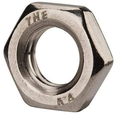 Value Collection - M12x1.75 Metric Coarse Stainless Steel Right Hand Hex Jam Nut - 19mm Across Flats, 6mm High, Uncoated - Exact Tool & Supply