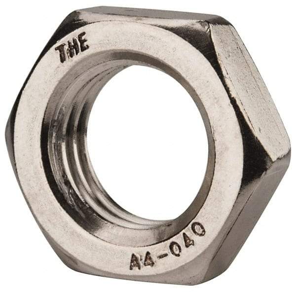 Value Collection - M20x2.50 Metric Coarse Stainless Steel Right Hand Hex Jam Nut - 30mm Across Flats, 10mm High, Uncoated - Exact Tool & Supply