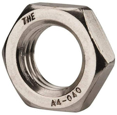 Value Collection - M20x2.50 Metric Coarse Stainless Steel Right Hand Hex Jam Nut - 30mm Across Flats, 10mm High, Uncoated - Exact Tool & Supply