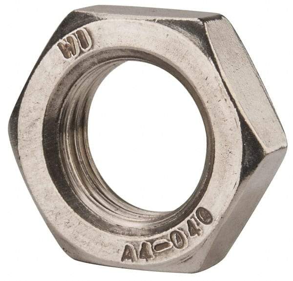 Value Collection - M22x2.50 Metric Coarse Stainless Steel Right Hand Hex Jam Nut - 32mm Across Flats, 11mm High, Uncoated - Exact Tool & Supply