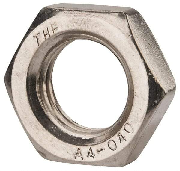 Value Collection - M24x3.00 Metric Coarse Stainless Steel Right Hand Hex Jam Nut - 36mm Across Flats, 12mm High, Uncoated - Exact Tool & Supply