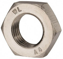 Value Collection - M27x3.00 Metric Coarse Stainless Steel Right Hand Hex Jam Nut - 41mm Across Flats, 13.5mm High, Uncoated - Exact Tool & Supply