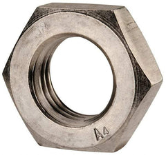 Value Collection - M30x3.50 Metric Coarse Stainless Steel Right Hand Hex Jam Nut - 46mm Across Flats, 15mm High, Uncoated - Exact Tool & Supply