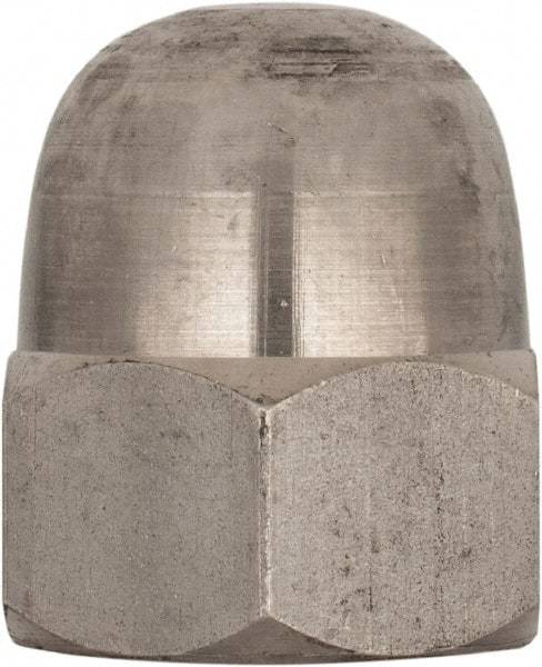 Value Collection - M22x2.5 Metric Coarse, 34mm Width Across Flats, Uncoated, Stainless Steel Acorn Nut - 39mm Overall Height, Austenitic A4, DIN 1587 - Exact Tool & Supply