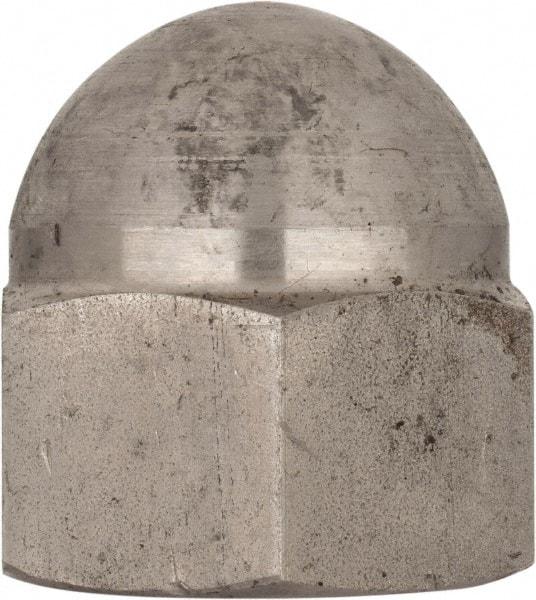 Value Collection - M30x3.5 Metric Coarse, 46mm Width Across Flats, Uncoated, Stainless Steel Acorn Nut - 54mm Overall Height, Austenitic A4, DIN 1587 - Exact Tool & Supply