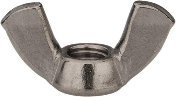 Value Collection - M8x1.25 Metric Coarse, Stainless Steel Standard Wing Nut - Grade 316, Austenitic Grade A4, 30.3mm Wing Span, 14.8mm Wing Span - Exact Tool & Supply