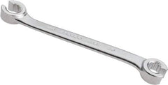 Proto - 3/8 x 7/16", Satin Finish, Open End Flare Nut Wrench - 12 Points, 6-1/4" OAL, Steel, Double End Head - Exact Tool & Supply