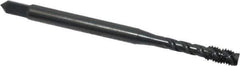 OSG - #10-32 UNF 3 Flute 2B Modified Bottoming Spiral Flute Tap - Vanadium High Speed Steel, Oxide Finish, 70mm OAL, Right Hand Flute, Right Hand Thread - Exact Tool & Supply