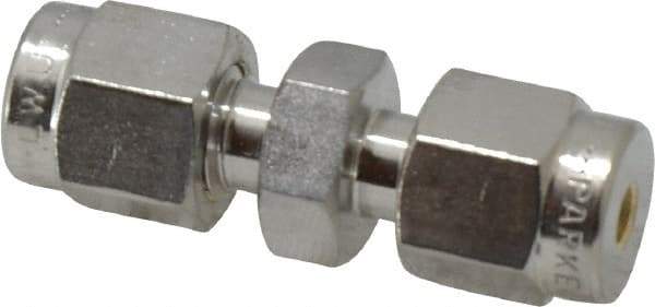Parker - 1/8" OD, Stainless Steel Union - -425 to 1,200°F, 7/16" Hex, Comp x Comp Ends - Exact Tool & Supply