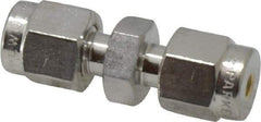Parker - 1/8" OD, Stainless Steel Union - -425 to 1,200°F, 7/16" Hex, Comp x Comp Ends - Exact Tool & Supply