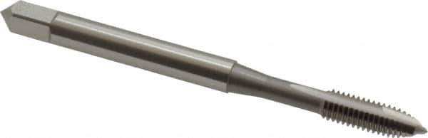 OSG - M4.5x0.75 Metric Coarse, 2 Flute, Bright Finish, High Speed Steel Spiral Point Tap - Plug Chamfer, Right Hand Thread, 2-3/8" OAL, 7/8" Thread Length, 0.194" Shank Diam, Series 142 - Exact Tool & Supply