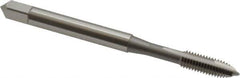 OSG - M4.5x0.75 Metric Coarse, 2 Flute, Bright Finish, High Speed Steel Spiral Point Tap - Plug Chamfer, Right Hand Thread, 2-3/8" OAL, 7/8" Thread Length, 0.194" Shank Diam, Series 142 - Exact Tool & Supply