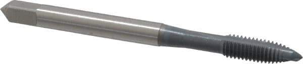 OSG - M5x0.80 Metric Coarse, 2 Flute, elektraLUBE Finish, High Speed Steel Spiral Point Tap - Plug Chamfer, Right Hand Thread, 2-3/8" OAL, 7/8" Thread Length, 6H Class of Fit, Series 102M - Exact Tool & Supply