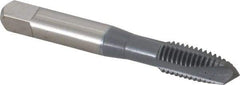 OSG - M10x1.50 Metric Coarse, 3 Flute, elektraLUBE Finish, High Speed Steel Spiral Point Tap - Plug Chamfer, Right Hand Thread, 2-15/16" OAL, 1-1/4" Thread Length, 6H Class of Fit, Series 102M - Exact Tool & Supply