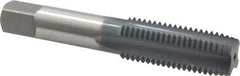 OSG - M20x2.50 Metric Coarse 6H 4 Flute elektraLUBE Finish High Speed Steel Straight Flute Standard Hand Tap - Plug, Right Hand Thread, 4-15/32" OAL, 2" Thread Length, D7 Limit - Exact Tool & Supply