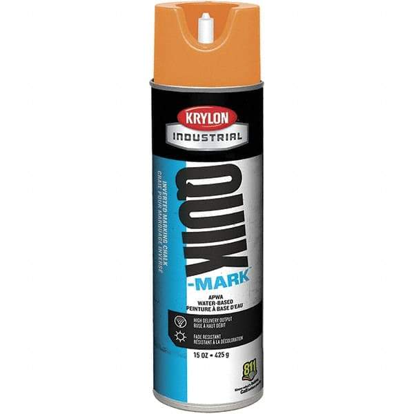 Krylon - 20 fl oz Orange Marking Paint - 664' Coverage at 1" Wide, Water-Based Formula - Exact Tool & Supply