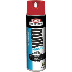 Krylon - 20 fl oz Red Marking Paint - 600' Coverage at 1" Wide, Water-Based Formula - Exact Tool & Supply