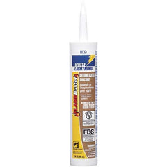 White Lightning - 10 oz Cartridge Red RTV Silicone Caulk - -14 to 230°F Operating Temp - Exact Tool & Supply