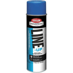 Krylon - 20 fl oz Blue Field Marking Paint - 602' Coverage at 2" Wide, Water-Based Formula - Exact Tool & Supply