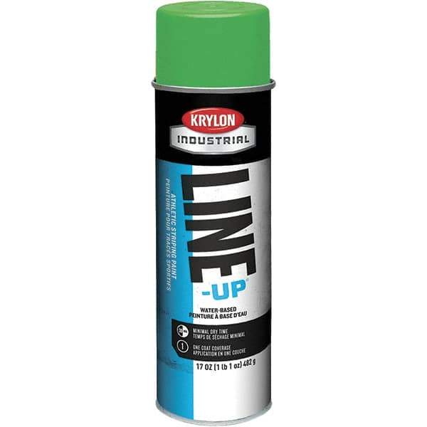 Krylon - 20 fl oz Green Field Marking Paint - 602' Coverage at 2" Wide, Water-Based Formula - Exact Tool & Supply