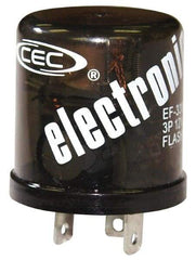 Value Collection - 3 Terminals, 1 to 12 Lamps, Electronic Flasher - 60 to 120 Flashes per Min, 25 Amps, 11 to 15 Volts - Exact Tool & Supply