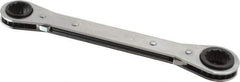 Proto - 5/8" x 11/16" 12 Point Reversible Ratcheting Box Wrench - Double End, 1-5/8" Head Diam x 1/2" Head Thickness, 8-1/8" OAL, Steel, Chrome Finish - Exact Tool & Supply