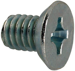 Value Collection - 5/16-18 UNC, 1/2" OAL Phillips Drive Machine Screw - Flat Undercut Head, Grade J82 Steel, Zinc-Plated Finish, Without Washer - Exact Tool & Supply