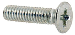 Value Collection - M2.5x0.45 Metric Coarse, 10mm OAL Phillips Drive Machine Screw - Flat Head, Grade 4.8 Steel, Zinc-Plated Finish, Without Washer - Exact Tool & Supply