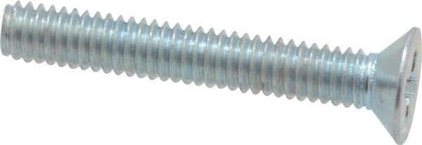 Value Collection - M2.5x0.45 Metric Coarse, 16mm OAL Phillips Drive Machine Screw - Flat Head, Grade 4.8 Steel, Zinc-Plated Finish, Without Washer - Exact Tool & Supply