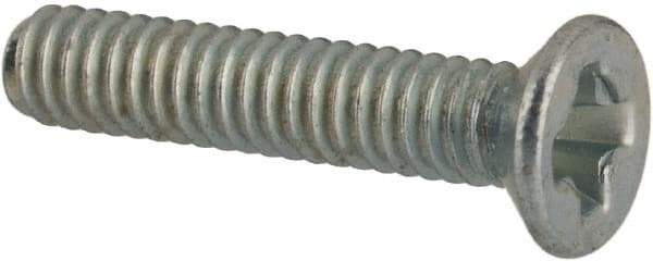 Value Collection - M2x0.40 Metric Coarse, 10mm OAL Phillips Drive Machine Screw - Flat Head, Grade 4.8 Steel, Zinc-Plated Finish, Without Washer - Exact Tool & Supply