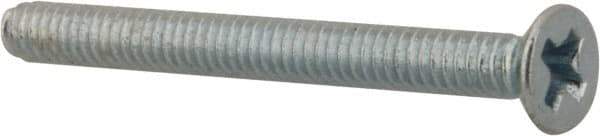 Value Collection - M2x0.40 Metric Coarse, 20mm OAL Phillips Drive Machine Screw - Flat Head, Grade 4.8 Steel, Zinc-Plated Finish, Without Washer - Exact Tool & Supply