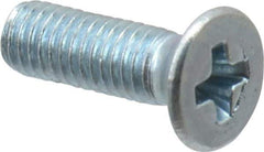Value Collection - M3x0.50 Metric Coarse, 10mm OAL Phillips Drive Machine Screw - Flat Head, Grade 4.8 Steel, Zinc-Plated Finish, Without Washer - Exact Tool & Supply