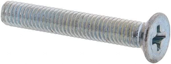Value Collection - M3x0.50 Metric Coarse, 20mm OAL Phillips Drive Machine Screw - Flat Head, Grade 4.8 Steel, Zinc-Plated Finish, Without Washer - Exact Tool & Supply
