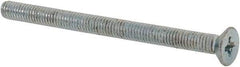 Value Collection - M3x0.50 Metric Coarse, 40mm OAL Phillips Drive Machine Screw - Flat Head, Grade 4.8 Steel, Zinc-Plated Finish, Without Washer - Exact Tool & Supply