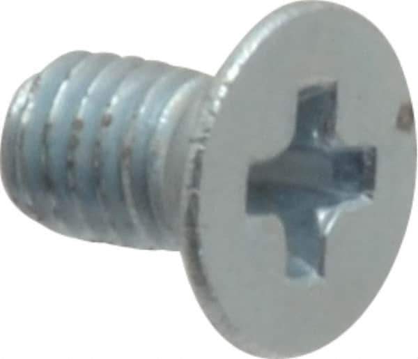 Value Collection - M3x0.50 Metric Coarse, 5mm OAL Phillips Drive Machine Screw - Flat Head, Grade 4.8 Steel, Zinc-Plated Finish, Without Washer - Exact Tool & Supply