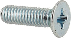 Value Collection - M4x0.70 Metric Coarse, 14mm OAL Phillips Drive Machine Screw - Flat Head, Grade 4.8 Steel, Zinc-Plated Finish, Without Washer - Exact Tool & Supply