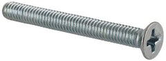 Value Collection - M4x0.70 Metric Coarse, 35mm OAL Phillips Drive Machine Screw - Flat Head, Grade 4.8 Steel, Zinc-Plated Finish, Without Washer - Exact Tool & Supply