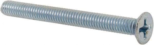 Value Collection - M4x0.70 Metric Coarse, 40mm OAL Phillips Drive Machine Screw - Flat Head, Grade 4.8 Steel, Zinc-Plated Finish, Without Washer - Exact Tool & Supply