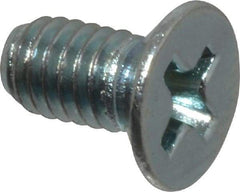 Value Collection - M4x0.70 Metric Coarse, 8mm OAL Phillips Drive Machine Screw - Flat Head, Grade 4.8 Steel, Zinc-Plated Finish, Without Washer - Exact Tool & Supply
