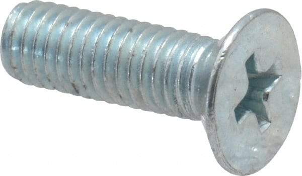 Value Collection - M5x0.80 Metric Coarse, 16mm OAL Phillips Drive Machine Screw - Flat Head, Grade 4.8 Steel, Zinc-Plated Finish, Without Washer - Exact Tool & Supply