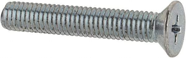Value Collection - M5x0.80 Metric Coarse, 30mm OAL Phillips Drive Machine Screw - Flat Head, Grade 4.8 Steel, Zinc-Plated Finish, Without Washer - Exact Tool & Supply