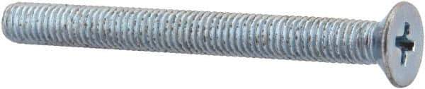 Value Collection - M5x0.80 Metric Coarse, 50mm OAL Phillips Drive Machine Screw - Flat Head, Grade 4.8 Steel, Zinc-Plated Finish, Without Washer - Exact Tool & Supply