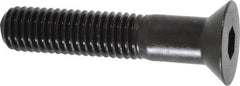 Made in USA - 1/4-20 UNC Hex Socket Drive, 82° Flat Screw - Alloy Steel, Black Oxide Finish, Partially Threaded, 1-3/4" OAL - Exact Tool & Supply