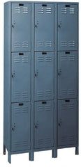 Hallowell - 9 Door, 3 Tier, ValueMax Wardrobe Lockers - Exact Tool & Supply