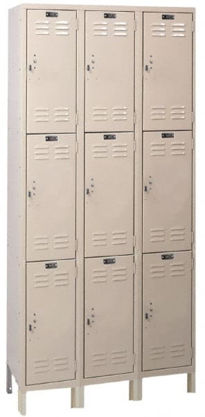 Hallowell - 9 Door, 3 Tier, ValueMax Wardrobe Lockers - Exact Tool & Supply