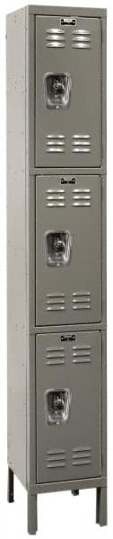 Hallowell - 3 Door, 3 Tier, Ready-Built Wardrobe & Box Lockers - Exact Tool & Supply