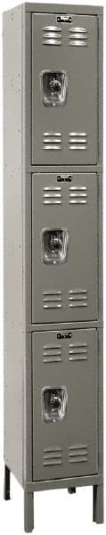 Hallowell - 3 Door, 3 Tier, Ready-Built Wardrobe & Box Lockers - Exact Tool & Supply