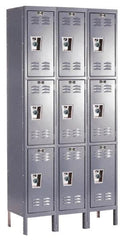 Hallowell - 9 Door, 3 Tier, Ready-Built Wardrobe & Box Lockers - Exact Tool & Supply